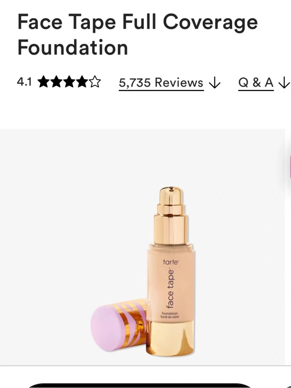 tarte Face Tape Foundation — Light Sand (20S)